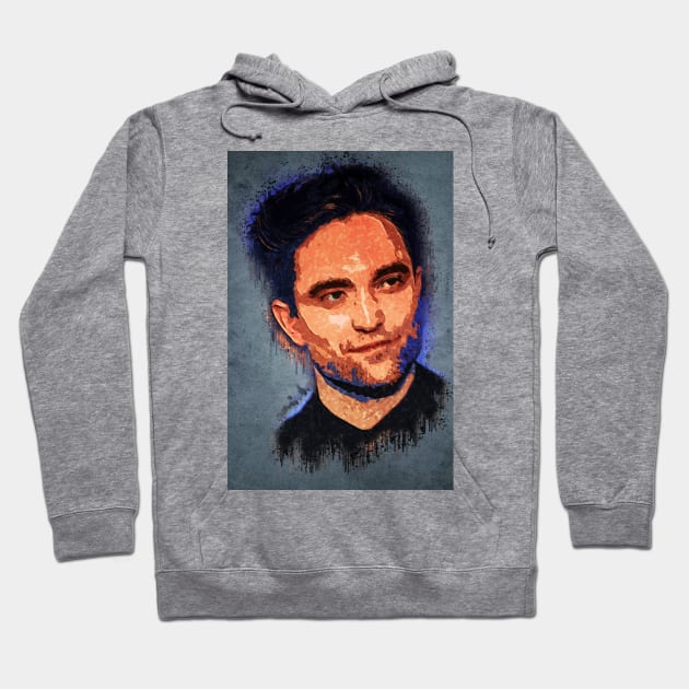 Robert Pattinson Actor Portrait ✪  Abstract Watercolor Art Style Hoodie by Naumovski